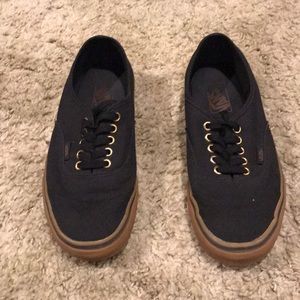 Black vans with gum sole